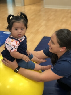 nurse helping child